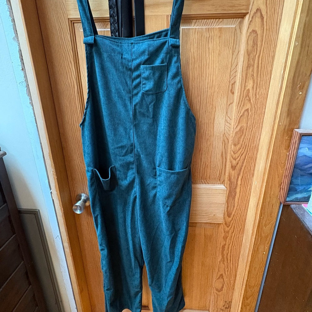 Women's Green corduroy Jumpsuit